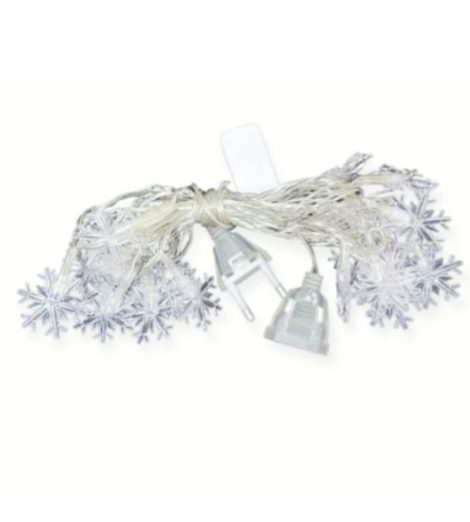 20LED Snowflake Christmas Decorative Fairy String Lights Plug in 5M - White