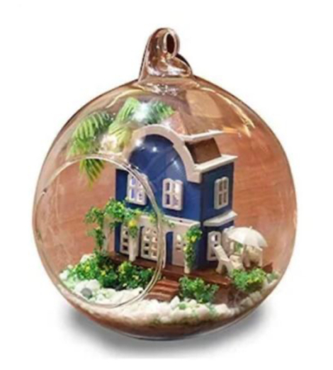 Miniature DIY-Glass Ball Aegean Sea Kit with LED Lights