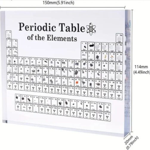 Acrylic Periodic Table: With Real Elements