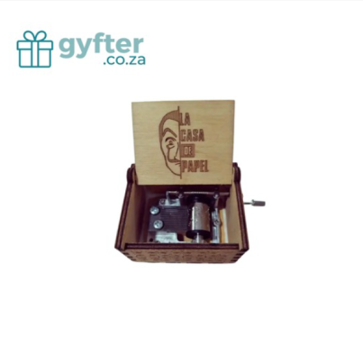 Old School Hand-Cranked Wooden Music Box - Bella Ciao Natural