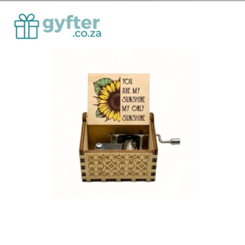 Old School Hand-Cranked Wooden Music Box - You are my sunshine